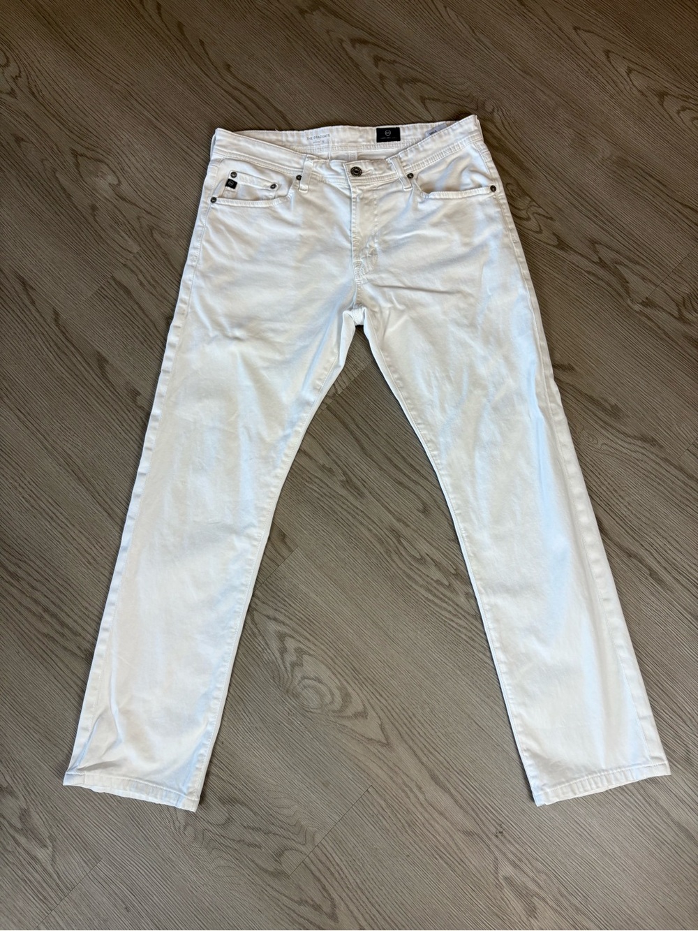 Ag Adriano Goldschmied Men's White The Graduate Tailored Fit Jeans